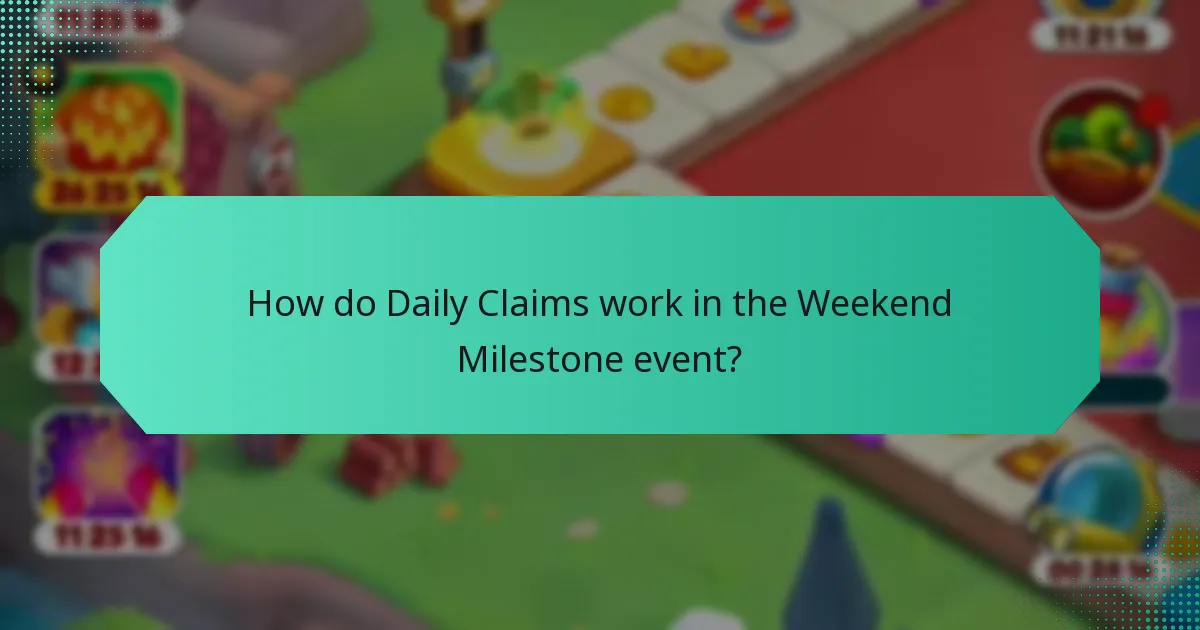 How do Daily Claims work in the Weekend Milestone event?