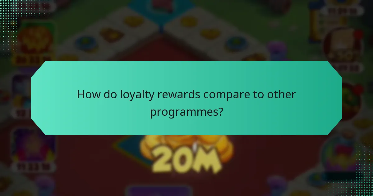 How do loyalty rewards compare to other programmes?