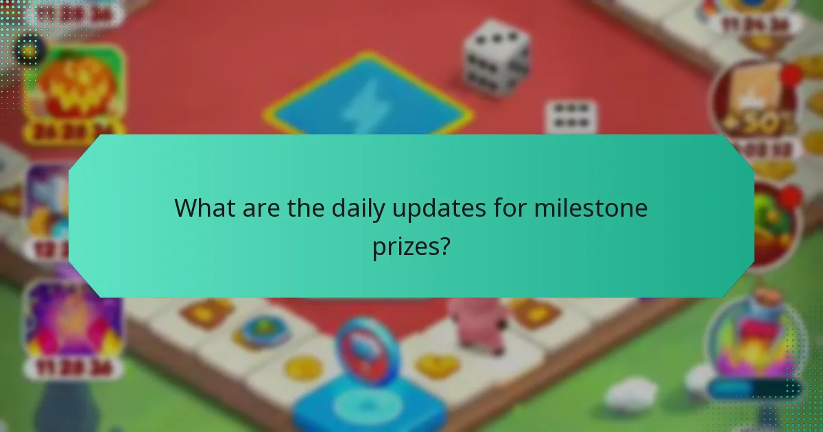 What are the daily updates for milestone prizes?