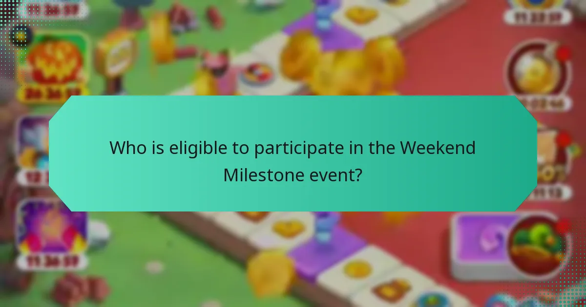 Who is eligible to participate in the Weekend Milestone event?